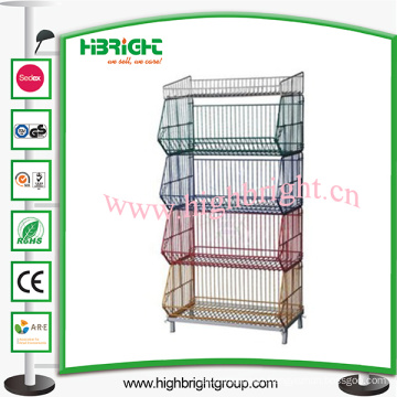 Supermarket Collapsible Stacking Basket Stand